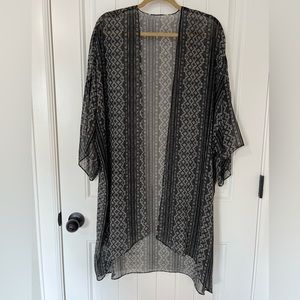 Black shawl cover up, Kimono jacket, boho, loose fit